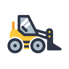 Skid Steer Loader Construction Vehicle Icon Design