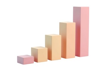 Pastel Cubes Ascending Growth Chart Minimalist