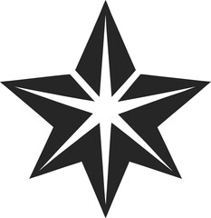 black and white star