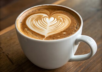 latte art heart design in coffee cup