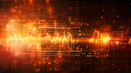 technical financial graph on technology abstract background
