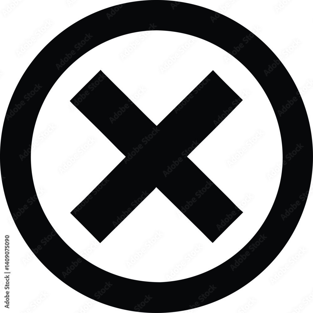 Poster red 3d cross icon button is a web symbol to mark wrong or cancel with a negative x sign