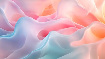 Fototapeta premium Soft, pastel abstract shapes blend in a flowing design.