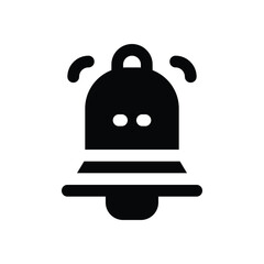 bell glyph icon. Strong and solid vector icon for websites, mobile interfaces, presentations, and visual branding. High quality and easy to edit.