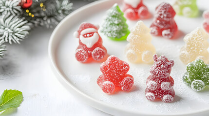 Fototapeta premium Minimalist Christmas，christmas, decoration, christmas tree,holiday, xmas,winter, decorations, celebration, presents,gift, Santa Claus，ornaments，new year，december，seasonal，gift