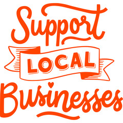 vector illustration of support local business sticker