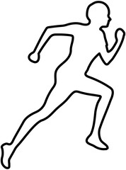 Running sport line icon