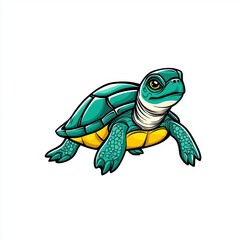 Fototapeta premium Colorful Turtle Illustration with Detail