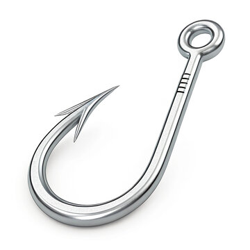 recommend clip art: silver fishing hook icon 3d rendering isolated on white background