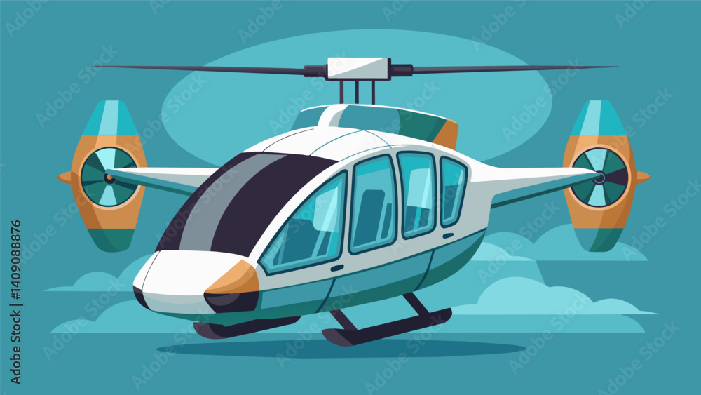 Poster a versatile air taxi with multiple propellers that can rotate and tilt allowing for precision contro
