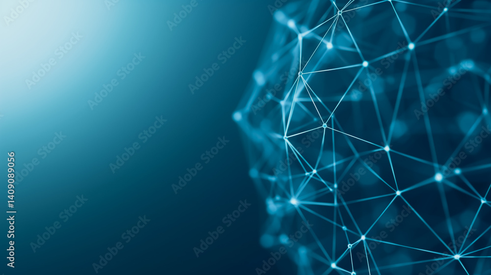 Poster connected world: a captivating network of interconnected nodes, pulsating with the vibrant energy of