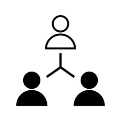 business network icon. Social network connection and global business communication concept. Vector icon isolated on white background.