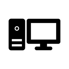 Computer icons. Computer desktop vector icons, PC symbols. PC icons collection