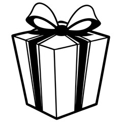 A silhouette of a wrapped gift with a bow on top, ready to be unwrapped 