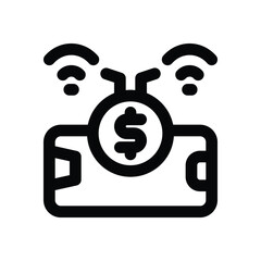 digital currency line icon. Clean and minimalist vector icon for websites, mobile apps, presentations, and logos. Fully scalable and customizable for any project.