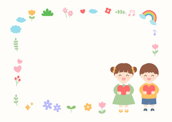 Vector illustration of cute children.