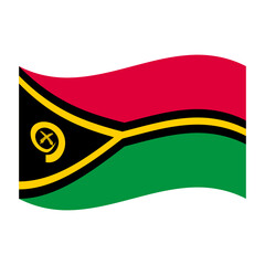 Waving flag of Vanuatu with vibrant national colors and emblem