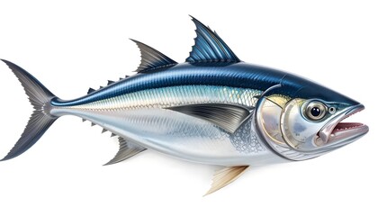 Fototapeta premium Atlantic Bonito Fish: A Detailed, Realistic Illustration