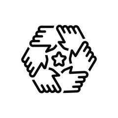 Fototapeta premium Black line icon for group