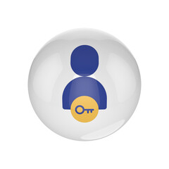 account security icon glossy rounded button