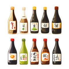Japanese food illustrator on white background