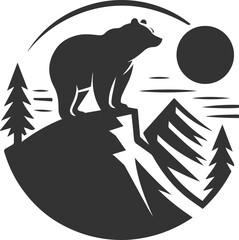 Forest bear animal silhouette