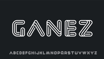 stylish 3d lining capital alphabet letter logo design