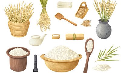 Japanese food illustrator on white background