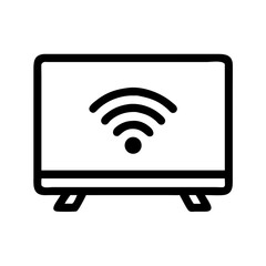 Smart TV with Wi-Fi Signal Icon Design