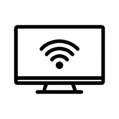 Smart TV with Wi-Fi Signal Icon Design