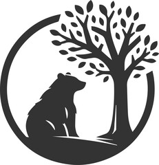 Forest bear animal silhouette