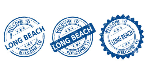 Long Beach, blue old stamp sale