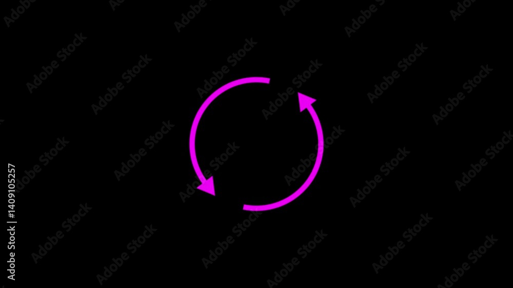 Poster circle arrow refresh icon rotation animation motion graphic design on green screen