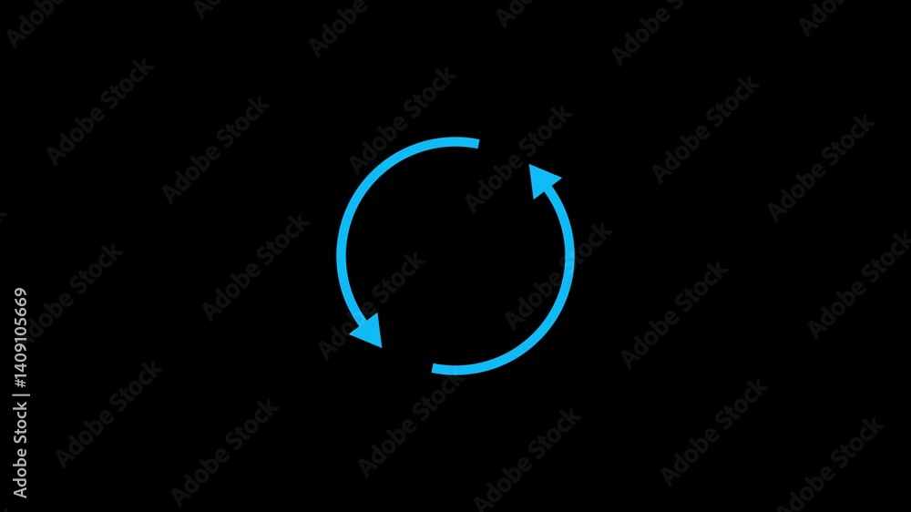 Poster circle arrow refresh icon rotation animation motion graphic design on green screen