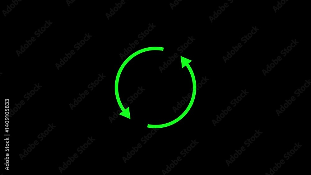 Poster circle arrow refresh icon rotation animation motion graphic design on green screen