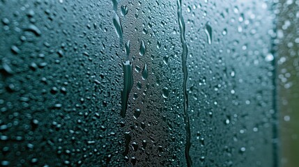 Obraz premium Raindrops on the window, pensive mood 
