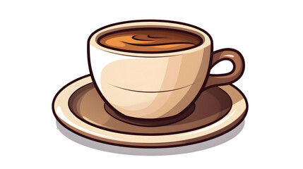 Obraz premium High-Quality Colorful Cartoon Vector Illustration of Delicious Coffee for Creative Projects