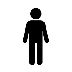 Male figure icon in simple black silhouette