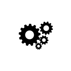 Fototapeta premium Gear icons in various sizes in black silhouette