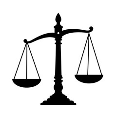 Balance scale icon in classic black silhouette