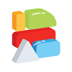 Check out modern 3d style icon of blocks game