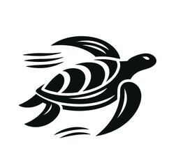 Black and White Turtle Silhouette Illustration

