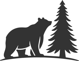 Forest bear animal silhouette