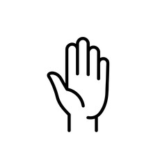 Obraz premium Hand gesture showing stop sign in minimalist design 