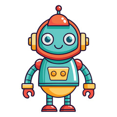 Fototapeta premium Cute cartoon robot