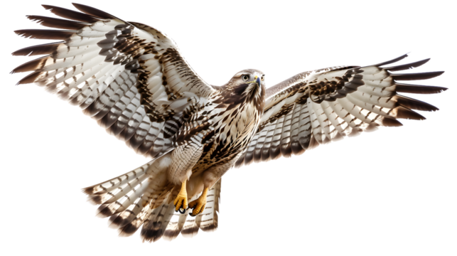 Professional Isolated Common Buzzard Buteo Buteo on White Background for Wildlife Illustrations