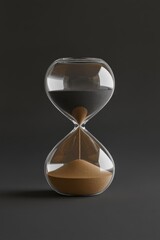 Time Passing: An Hourglass Against a Dark Background