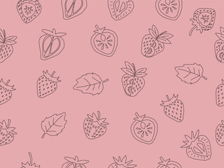 strawberry pattern background. Strawberry slice pattern background. Seamless pattern of red strawberry halves and slices background.