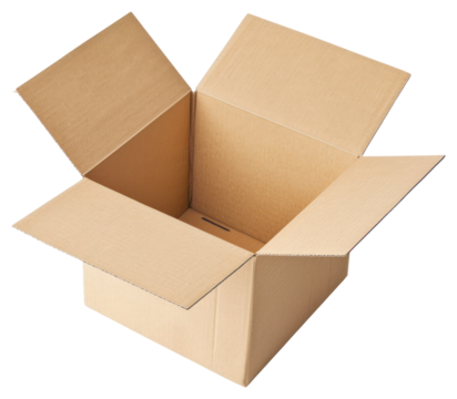 PNG Opened card box cardboard container packaging.