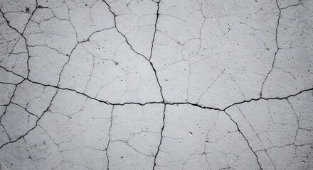 Obraz premium ai image displaying a textured grey concrete or plaster wall surface covered in intricate cracks, creating an abstract background pattern.